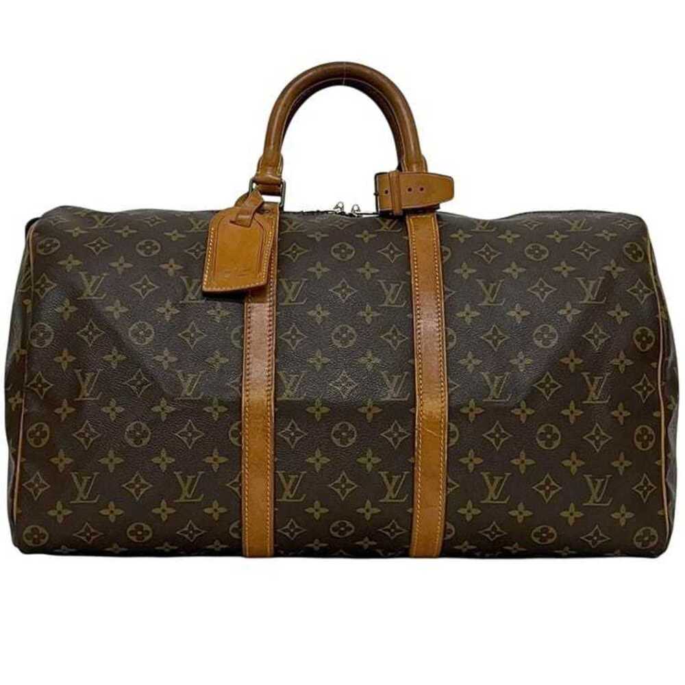 LOUIS VUITTON Brown Monogram Leather Keepall 50 Boston Bag - Picture 2 of 11